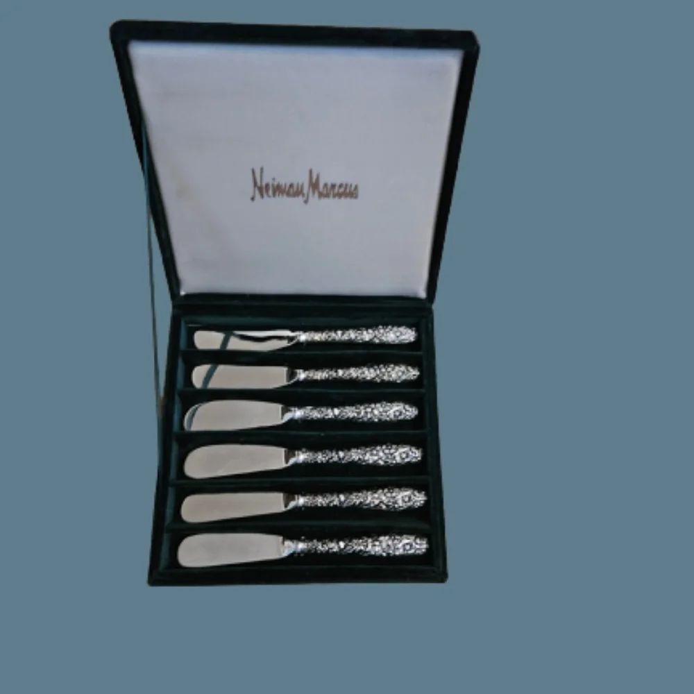 GODINGER SILVER ART CO Neiman Marcus Set of 6 Spreaders Butter Cheese Knives